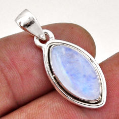 925 sterling silver 5.55cts natural rainbow moonstone marquise pendant n46117