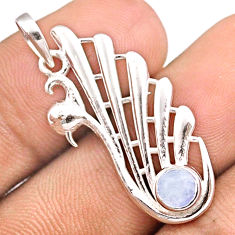 925 sterling silver 0.77cts natural rainbow moonstone peacock pendant u17528
