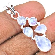 925 sterling silver 8.97cts natural rainbow moonstone pear pendant jewelry u9723