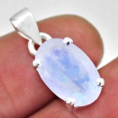 925 sterling silver 5.13cts natural rainbow moonstone pendant jewelry n35286