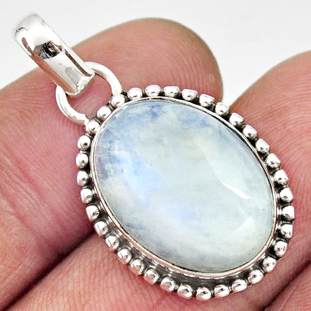 925 sterling silver 13.27cts natural rainbow moonstone pendant jewelry r26540