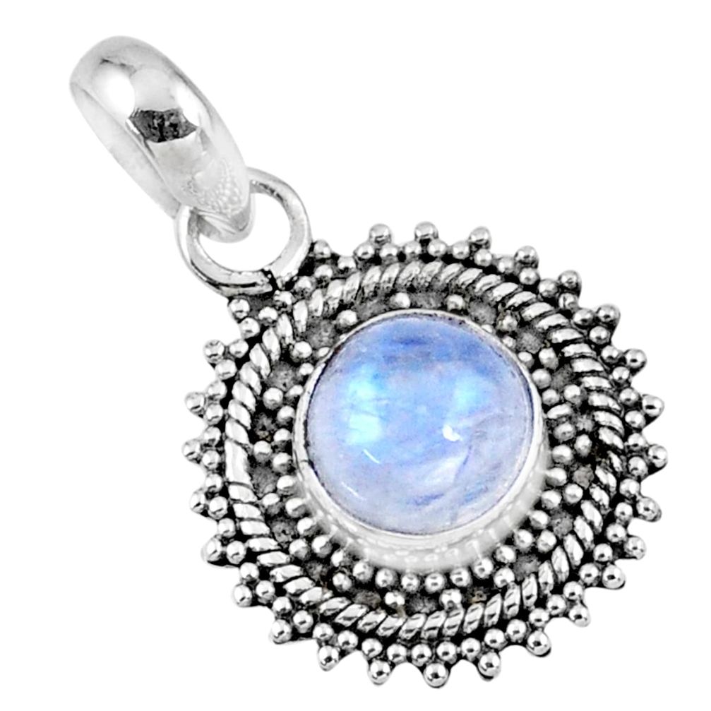 925 sterling silver 3.29cts natural rainbow moonstone pendant jewelry r57677