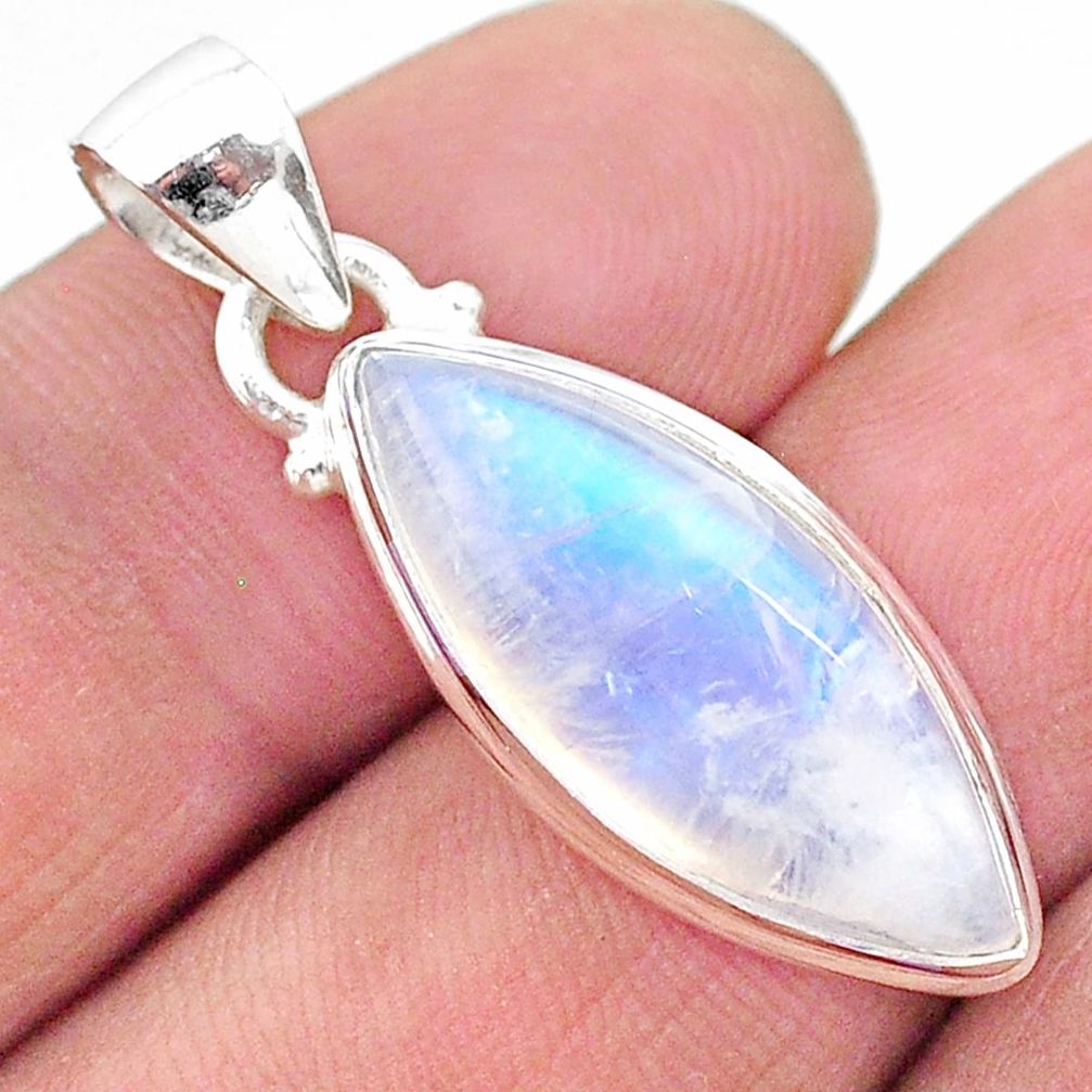 925 sterling silver 12.10cts natural rainbow moonstone pendant jewelry t23803