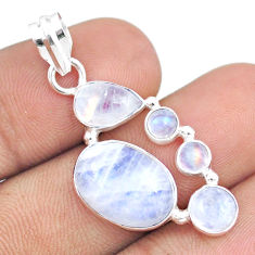 925 sterling silver 10.43cts natural rainbow moonstone pendant jewelry u32200