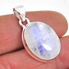 925 sterling silver 12.08cts natural rainbow moonstone pendant jewelry y65239