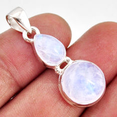 925 sterling silver 7.61cts natural rainbow moonstone pendant jewelry y79497