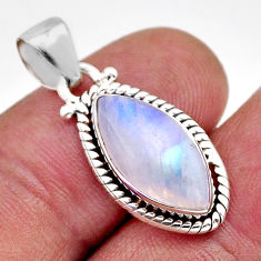 925 sterling silver 5.90cts natural rainbow moonstone pendant jewelry y82415