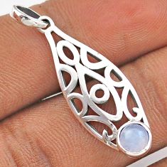925 sterling silver 0.81cts natural rainbow moonstone round pendant t86300