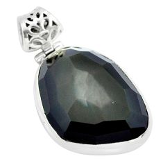 925 sterling silver 20.07cts natural rainbow obsidian eye pendant p57869