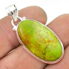 925 sterling silver 15.77cts natural rare gaspeite oval pendant jewelry u45443