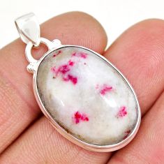 925 sterling silver 14.14cts natural red cinnabar spanish pendant jewelry y9389