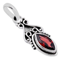 925 sterling silver 2.37cts natural red garnet marquise pendant jewelry n36510