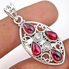 925 sterling silver 6.31cts natural red garnet pear shape pendant jewelry u1923
