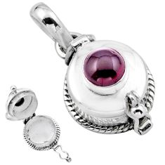 925 sterling silver 1.27cts natural red garnet poison box pendant jewelry u9478
