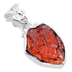 925 sterling silver 9.18cts natural red garnet raw pendant jewelry t31164