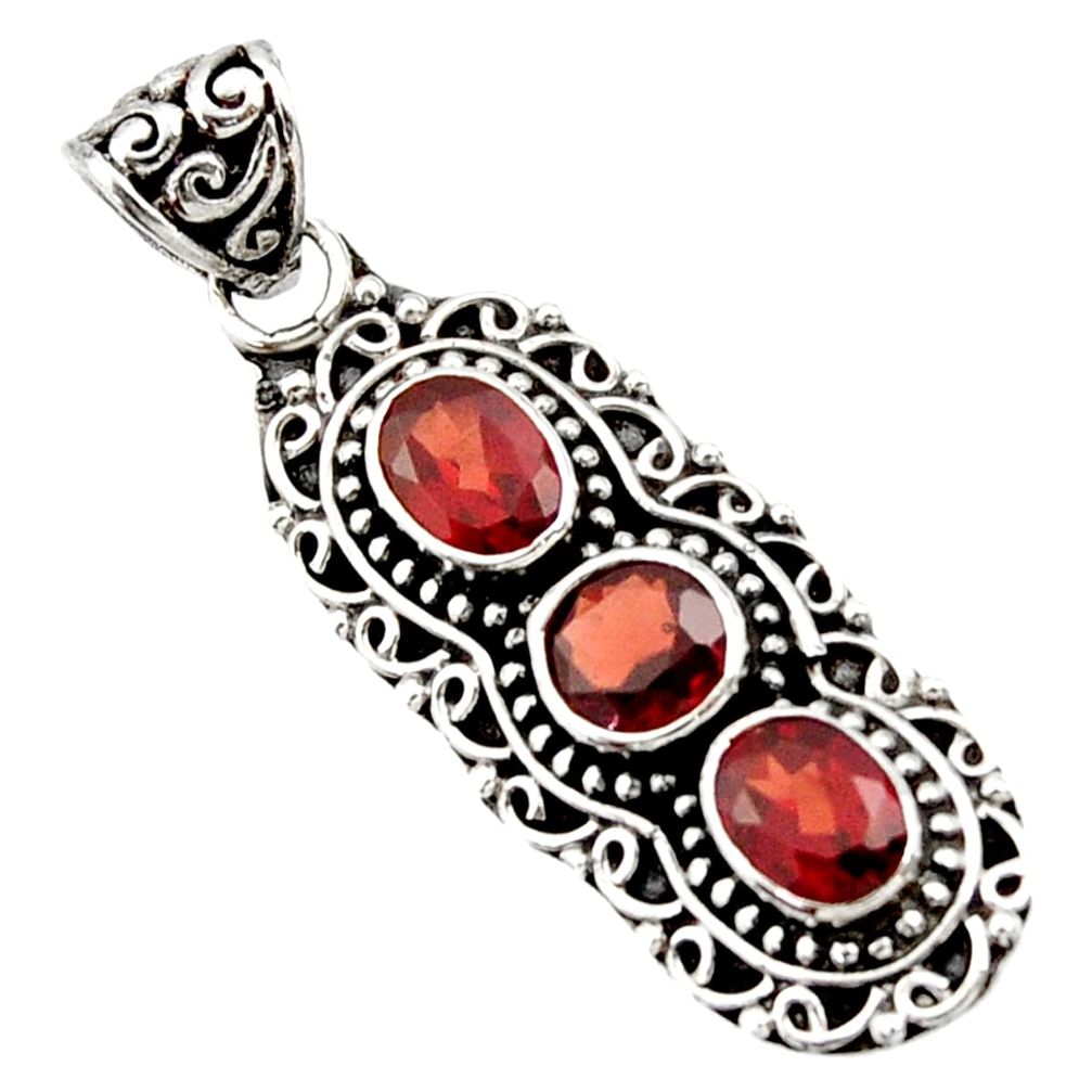 ver 5.41cts natural red garnet round pendant jewelry d44832