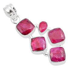 925 sterling silver 10.31cts natural red ruby pendant jewelry u32086