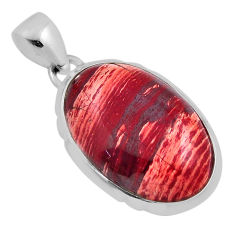 925 sterling silver 14.45cts natural red snakeskin jasper oval pendant n24785