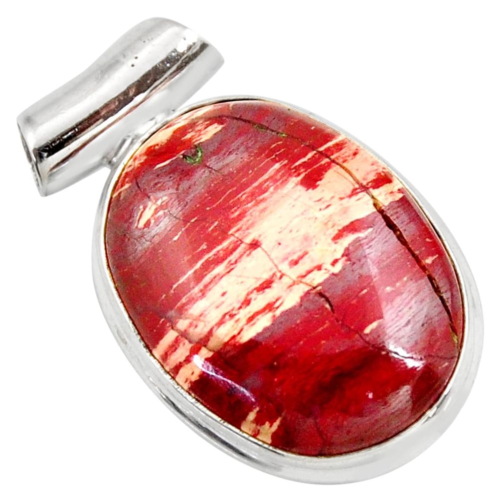 ver 17.22cts natural red snakeskin jasper pendant jewelry d41850