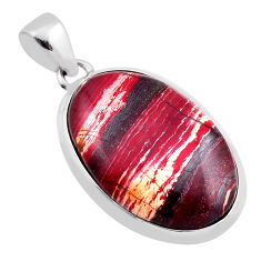 925 sterling silver 18.28cts natural red snakeskin jasper pendant jewelry n24982