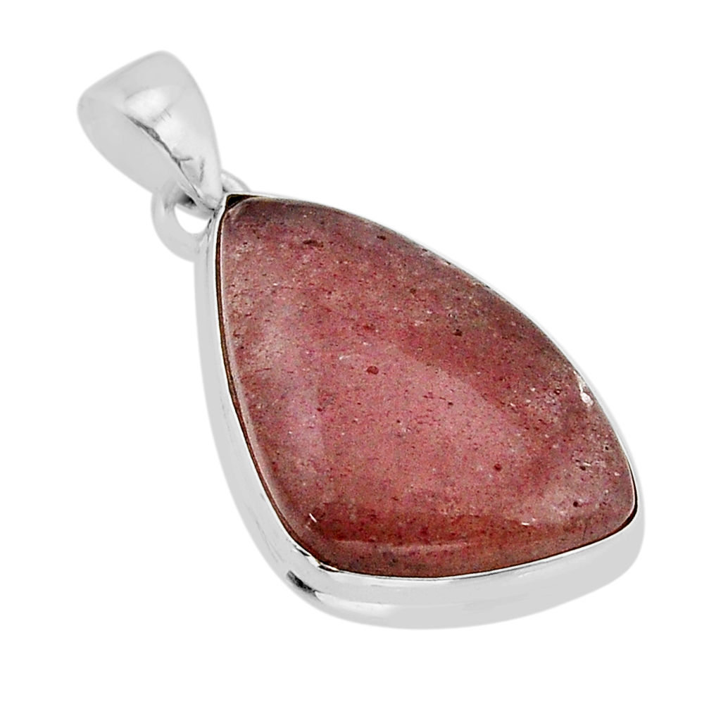 925 sterling silver 18.31cts natural red strawberry quartz fancy pendant y67297