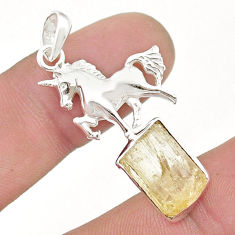 925 sterling silver 6.71cts natural scapolite horse pendant jewelry u49094