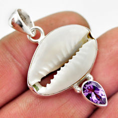 925 sterling silver 10.39cts natural shell druzy amethyst pendant jewelry n25444
