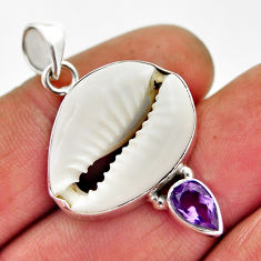 925 sterling silver 11.13cts natural shell druzy fancy amethyst pendant n25447