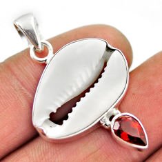 925 sterling silver 9.98cts natural shell druzy garnet pendant jewelry n25442