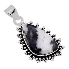 925 sterling silver 8.68cts natural white buffalo turquoise fancy pendant n38238