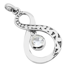 925 sterling silver 1.20cts natural white crystal infinity pendant u59336