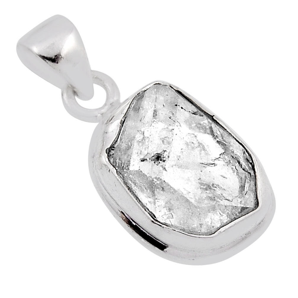 925 sterling silver 7.28cts natural white herkimer diamond fancy pendant n24554