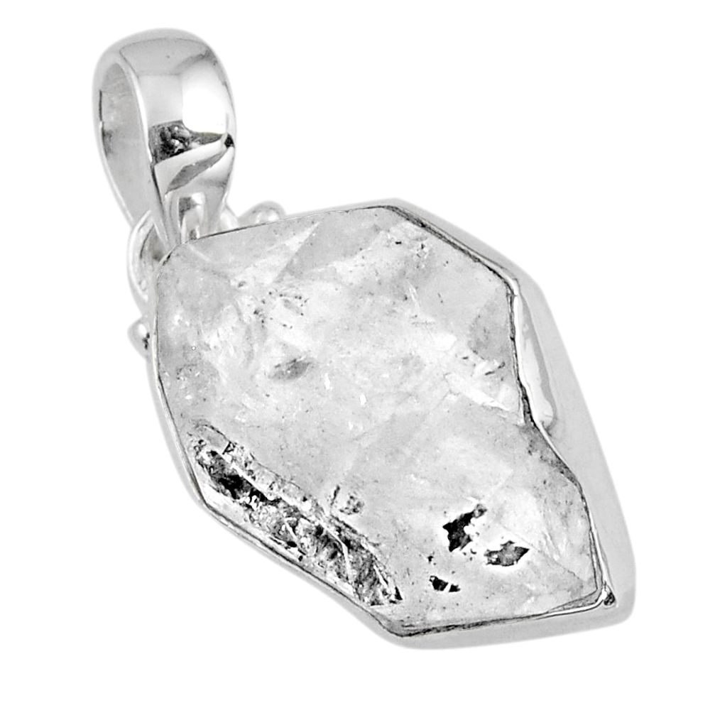 925 sterling silver 13.01cts natural white herkimer diamond fancy pendant r56619