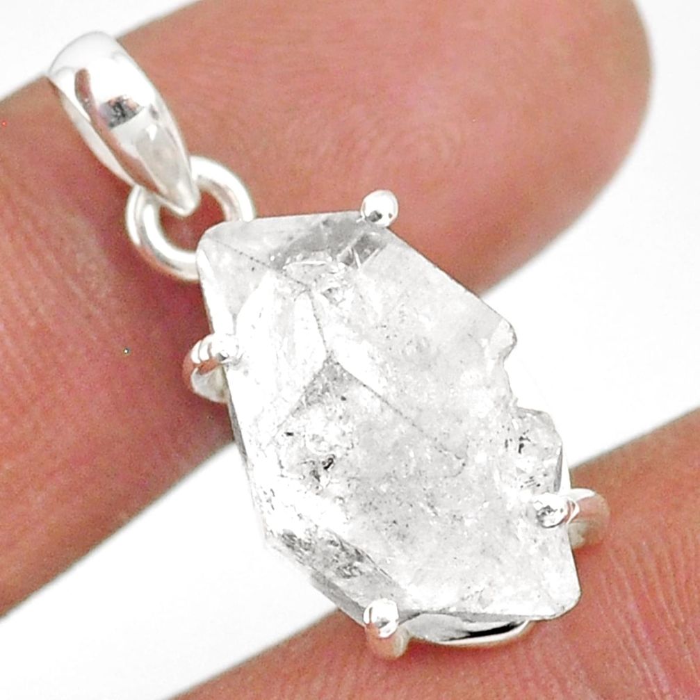 925 sterling silver 13.68cts natural white herkimer diamond fancy pendant r85340