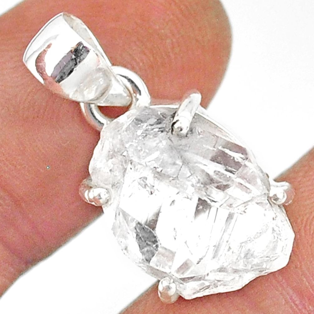 925 sterling silver 11.62cts natural white herkimer diamond fancy pendant r85352