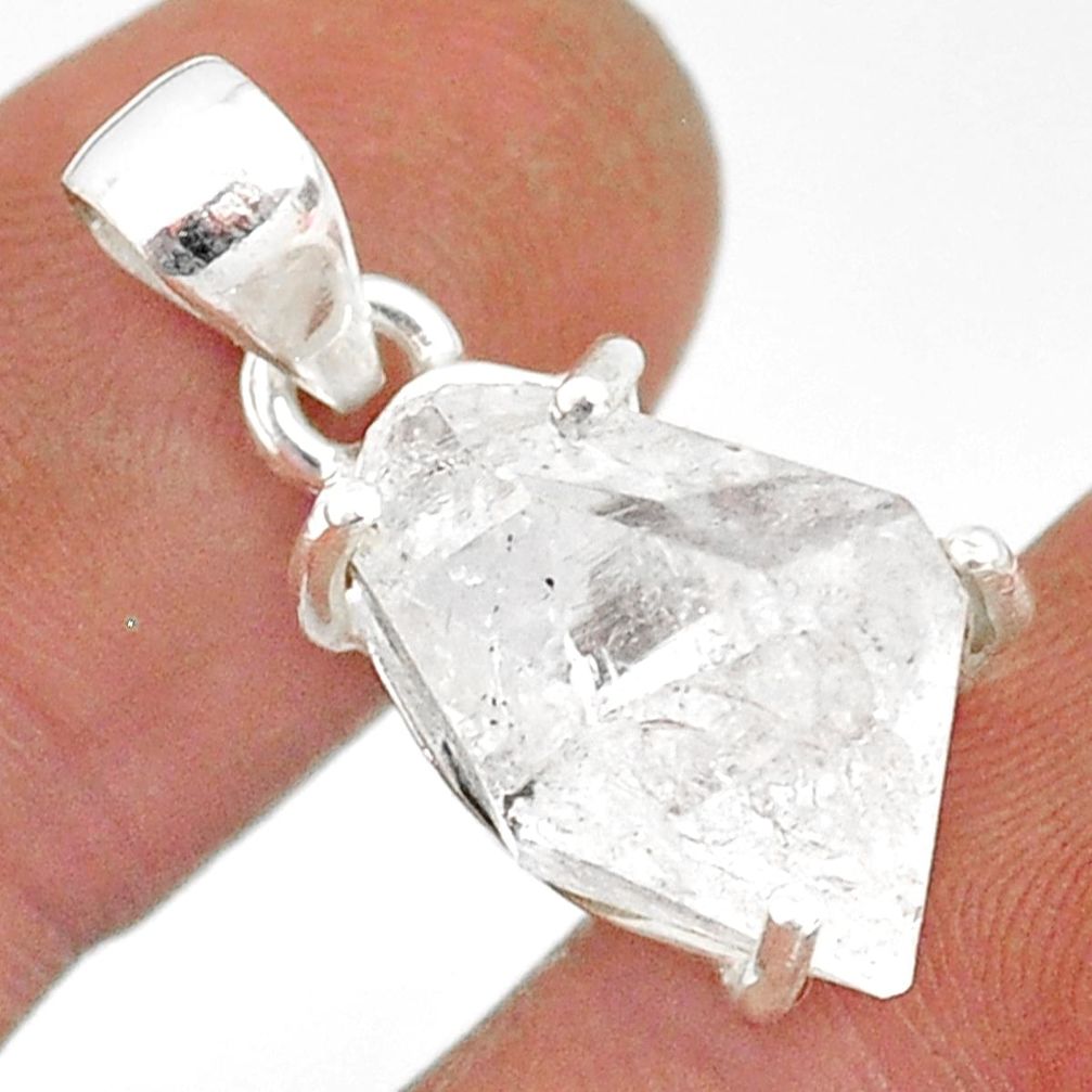 925 sterling silver 10.48cts natural white herkimer diamond fancy pendant r85359