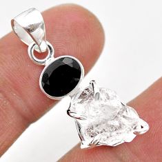 925 sterling silver 8.45cts natural white herkimer diamond onyx pendant t75885