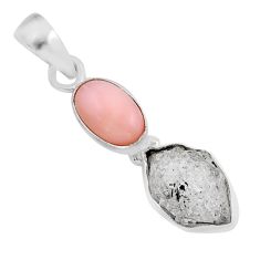 925 sterling silver 6.64cts natural white herkimer diamond opal pendant y96206