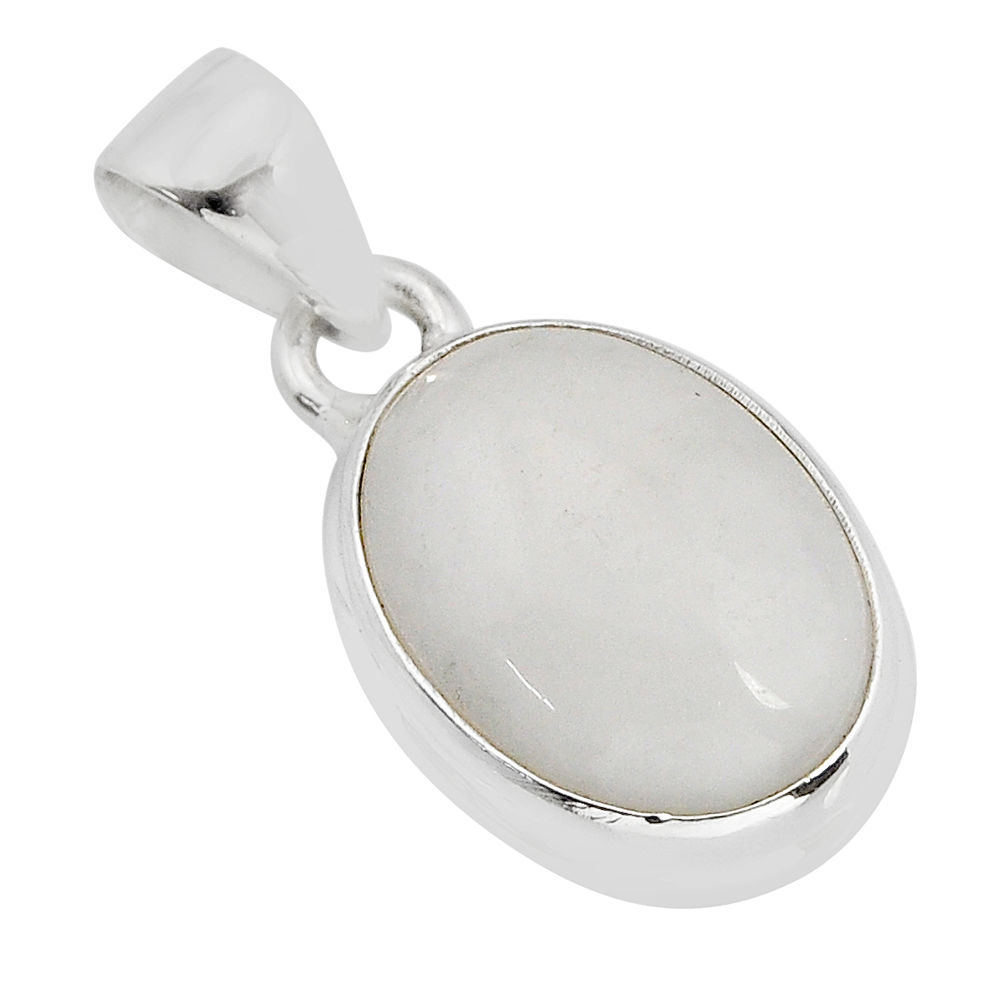 925 sterling silver 9.59cts natural white moonstone oval pendant jewelry y78018