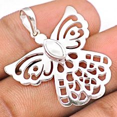 925 sterling silver 0.42cts natural white pearl dragonfly pendant jewelry u17536