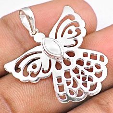 925 sterling silver 0.39cts natural white pearl dragonfly pendant jewelry u17554
