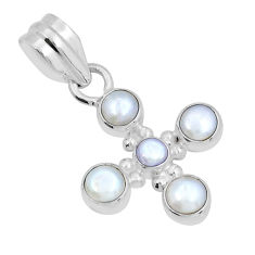 925 sterling silver 5.26cts natural white pearl round pendant jewelry y10652