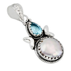 925 sterling silver 6.93cts natural white pearl topaz pendant jewelry y80623
