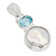 925 sterling silver 10.23cts natural white pearl topaz pendant jewelry y80626