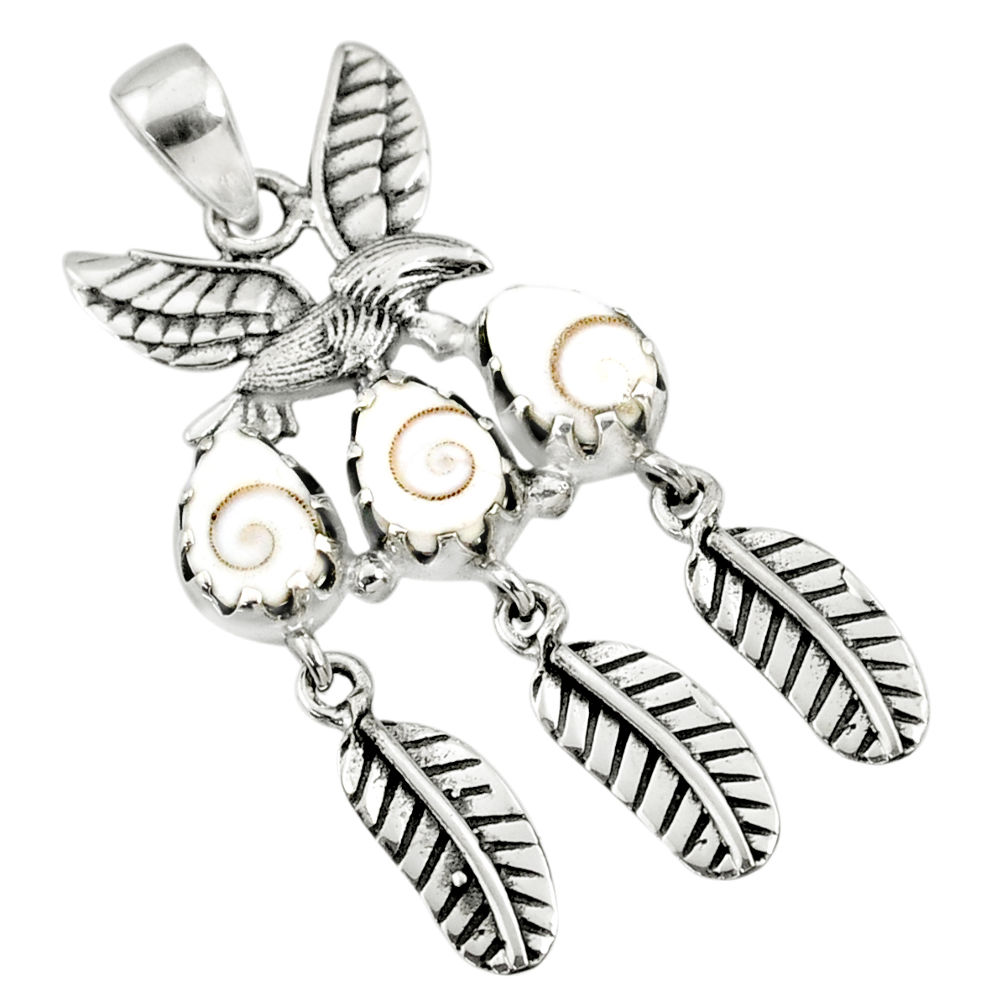 925 sterling silver 5.51cts natural white shiva eye dreamcatcher pendant r67728
