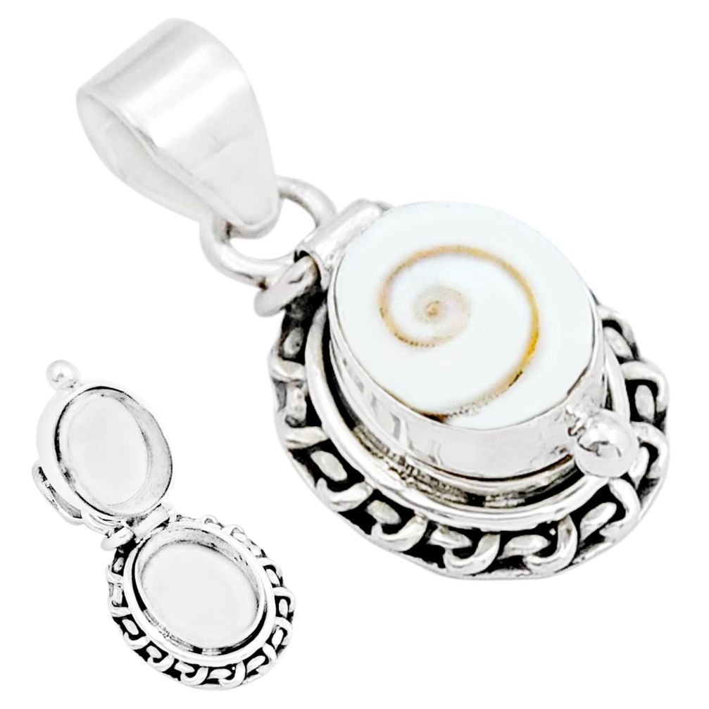 925 sterling silver 5.48cts natural white shiva eye poison box pendant y6049