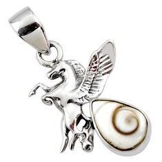 925 sterling silver 3.59cts natural white shiva eye unicorn pendant r48338