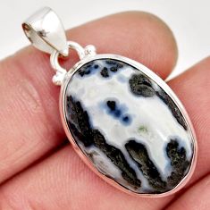925 sterling silver 15.55cts natural white tree agate pendant jewelry y54255
