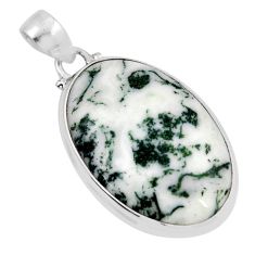 925 sterling silver 18.94cts natural white tree agate pendant jewelry y54291