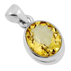 925 sterling silver 5.15cts natural yellow citrine oval pendant jewelry n35326